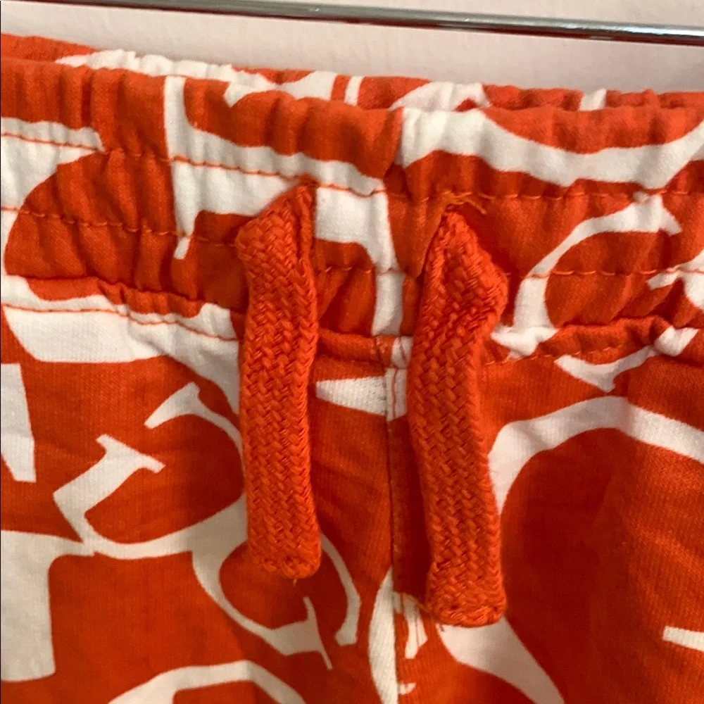 NWT Guess Orange and White Abstract Pattern Shorts kids 4T